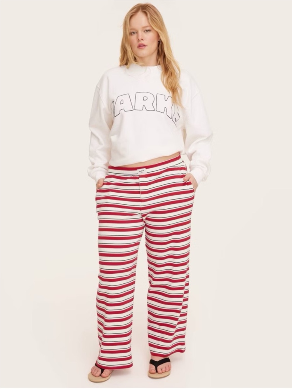 parke x target red white stripe pants